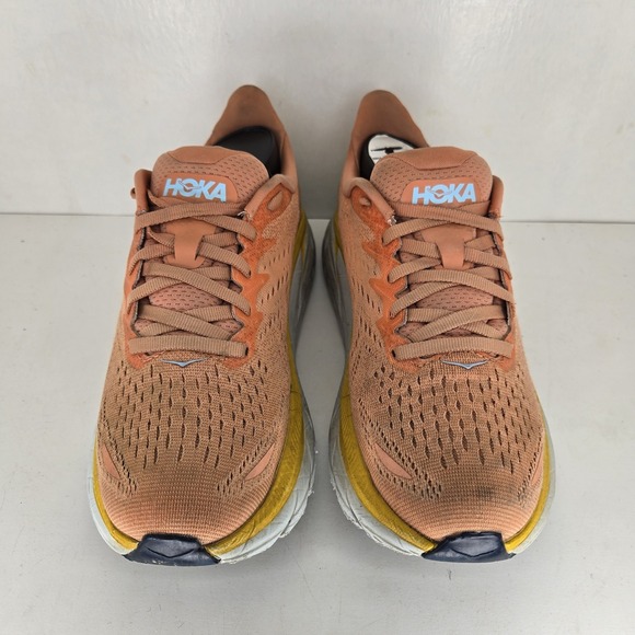 Hoka One One Clifton 8 Road Running Shoes Womens Sz 7.5 B Sun Baked/Shell Coral - Picture 2 of 11